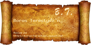 Boros Terestyén névjegykártya
